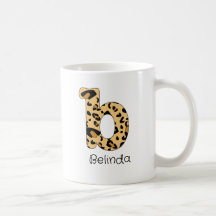 Luipaardprint Initiaal Kleine Letter b en Naam