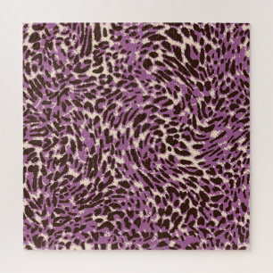 Luipaardprint, klassiek dierenpatroon. legpuzzel