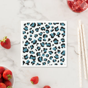 Luipaardprint, luipaardvlekken, blauwe luipaard servet