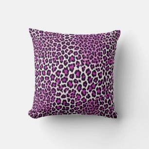 Luipaardprint magenta roze kussen