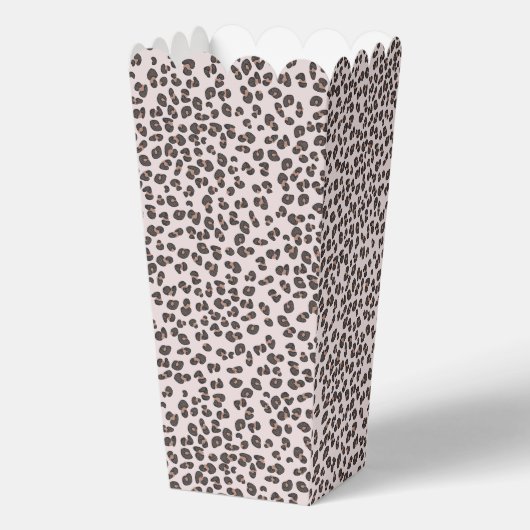 Luipaardprint Meisje Baby Shower Popcorn Bedankdoosjes (Voorkant)