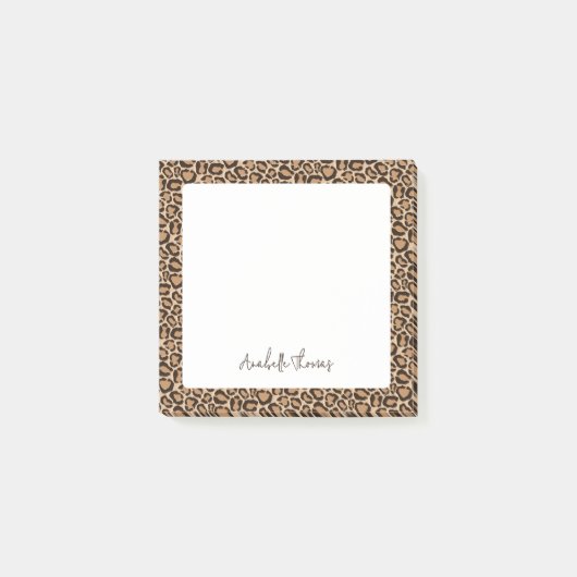 Luipaardprint met monogram post-it® notes (Voorkant)