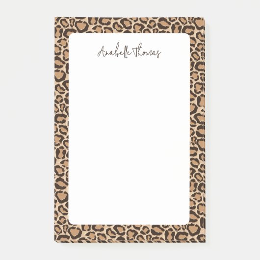 Luipaardprint met monogram post-it® notes (Voorkant)