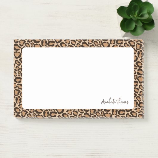 Luipaardprint met monogram post-it® notes (Kantoor)