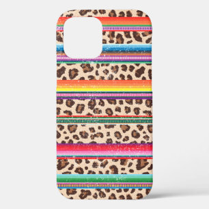 Luipaardprint met regenboogkleuren moderne meisjes iPhone 12 hoesje