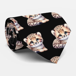 Luipaardprint Moderne Kawaii Schattige Jachtluipaa Stropdas