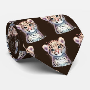 Luipaardprint Moderne Kawaii Schattige Jachtluipaa Stropdas