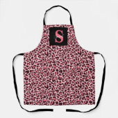 Luipaardprint Monogram Mode Heet Roze Schort (Voorkant)