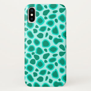 Luipaardprint - Turquoise en Aqua iPhone X Hoesje