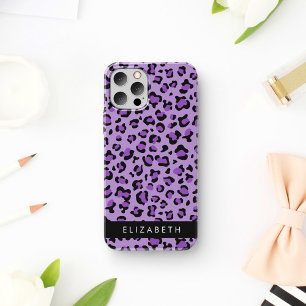 Luipaardprint, Vlekken, Paarse Luipaard, Je Naam iPhone 16 Hoesje
