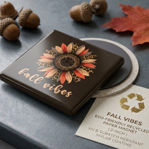Luipaardprint Zonnebloem Herfst Sfeer Boho Magneet