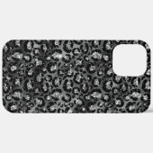 Luipaardprint Zwart en Zilver Grijs Case-Mate iPhone Case (Achterkant (horizontaal))