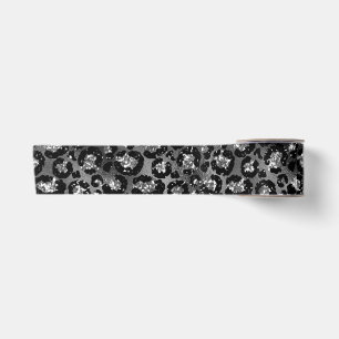 Luipaardprint Zwart en Zilver Grijs Lint