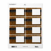 Luipaardprint Zwart Goud Glitters Dierprint Etiket (Full Sheet)