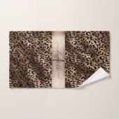 Luipaardprint Zwarte Brons Monogram Bad Handdoek (Handdoek)
