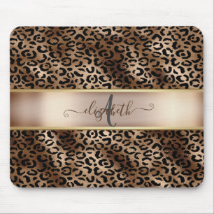 Luipaardprint Zwarte Brons Monogram Muismat
