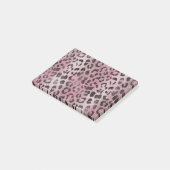 Luipaardvel in Roze Roos Post-it® Notes (Schuin)
