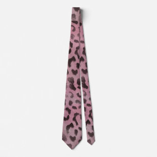 Luipaardvel in Roze Roos Stropdas