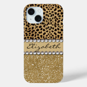 Luipaardvlek Goud Glitter Rijnsteen