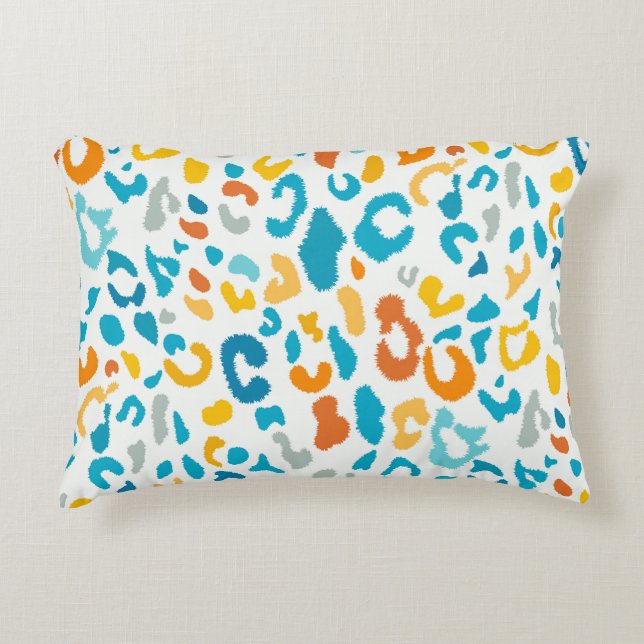 Luipaardvlekken: kleurrijke  textuur. accent kussen (Voorkant)