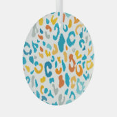 Luipaardvlekken: kleurrijke  textuur. glas ornament (Voorkant Rechts)