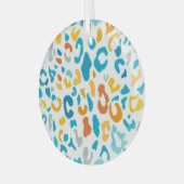 Luipaardvlekken: kleurrijke  textuur. glas ornament (Voorkant links)