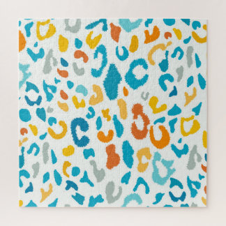 Luipaardvlekken: kleurrijke  textuur. legpuzzel