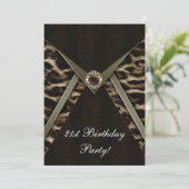 Luipaardvrouwen elk nummer verjaardagsfeest kaart (Staand voorkant)