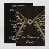 Luipaardvrouwen elk nummer verjaardagsfeest kaart (Voorkant / Achterkant)