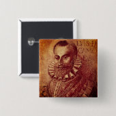 Luís de Camões Vierkante Button 5,1 Cm (Voorkant /achterkant)