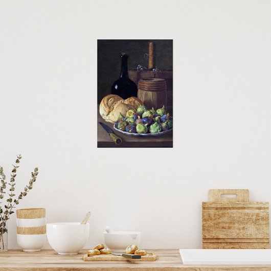 Luis Meléndez still Life with Figs and Bread Poster (Keuken)