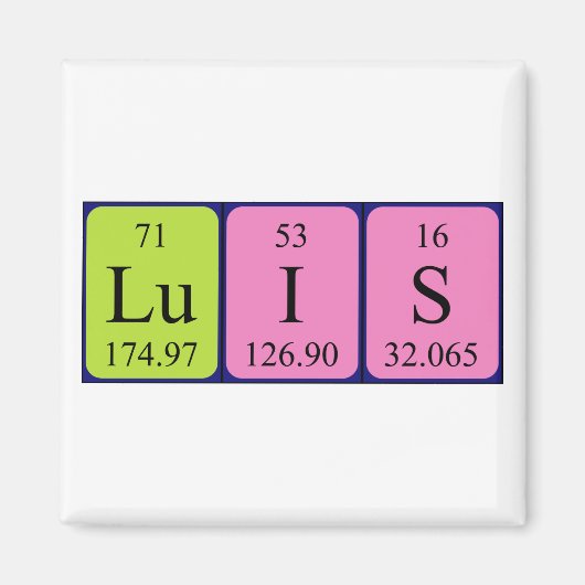 Luis periodieke table name magnet magneet (Voorkant)