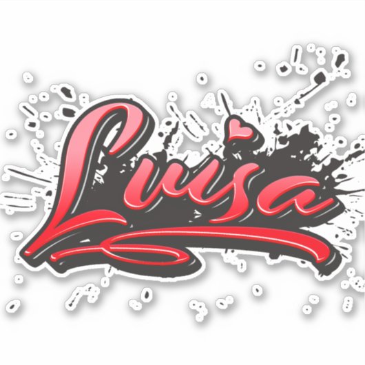 Luisa red Heart Graffiti Aufkleber Sticker (Voorkant)