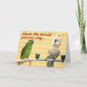 Luister de Papegaaien Feestdagen Kaart
