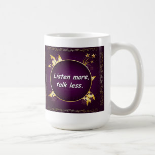 Luister meer, praat minder. Russische Proverb-koff Koffiemok