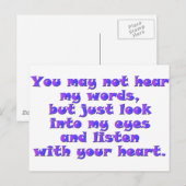 Luister met je hart briefkaart (Voorkant / Achterkant)