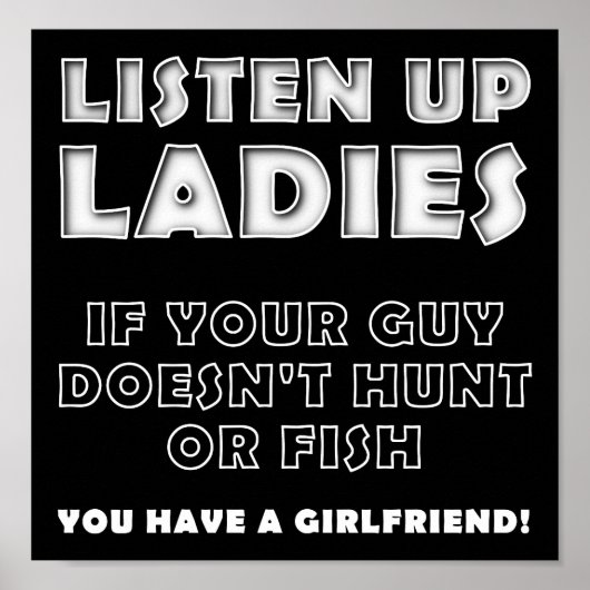 Luister naar dames Funny Hunting Poster blk (Voorkant)