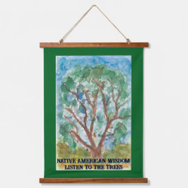 Luister naar de bomen hangend wandkleed