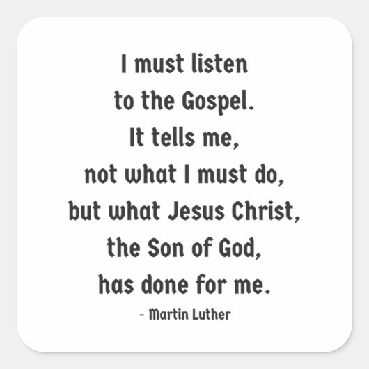 Luister naar de Gospel Square Sticker (Voorkant)