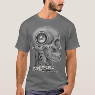 Luister naar de muziek in mijn hoofd audio grafisc t-shirt