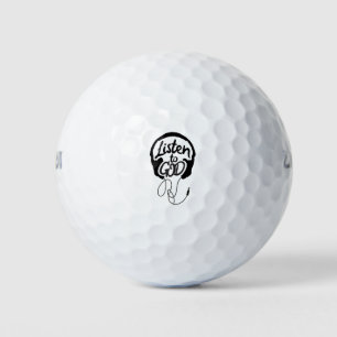 Luister naar God Art Christelijke kunst Motivatie Golfballen