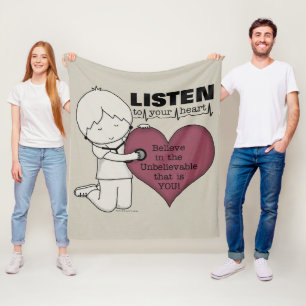 Luister naar je hart fleece deken