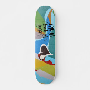 Luister naar je hart Kleurig Graffiti Hart Skateboard