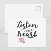 Luister naar je hartstethoscoop briefkaart (Voorkant / Achterkant)