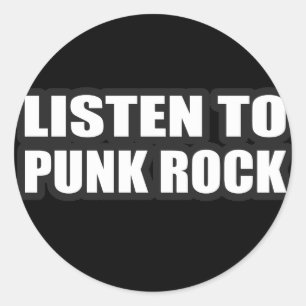 LUISTER NAAR PUNK ROCKMUZIEK RONDE STICKER