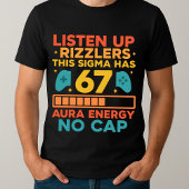 Luister naar Rizzlers Deze Sigma heeft 67 aura T-shirt