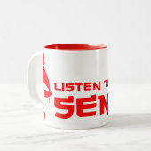 Luister naar Sensei (White/Red) Mok (Voorkant links)
