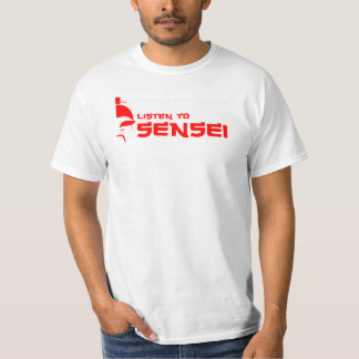 Luister naar Sensei (wit/rood) T-shirt