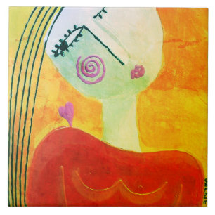 Luister naar uw hart Abstracte kunst Tegeltje