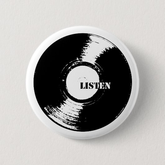 Luister naar Vinyl Button (Voorkant)